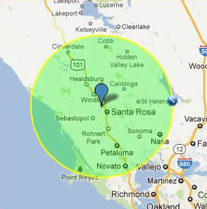 Northbay Garage Doors Service Area Map